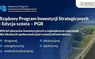 Zdjęcie do Przyznano środki z Rządowego Funduszu Polski Ład: Program Inwestycji Strategicznych - edycja sz&oacute;sta &ndash; PGR na realizację inwestycji w Gminie Ostaszewo.