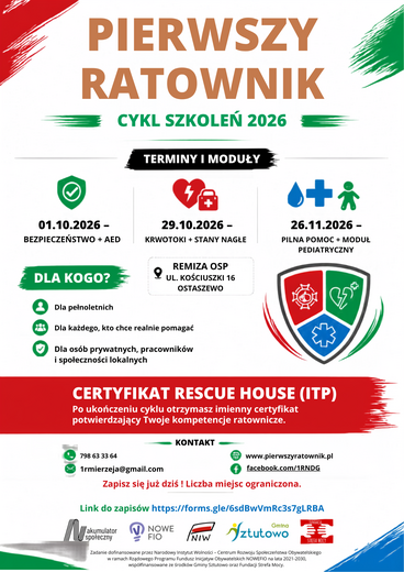 Bezpłatne szkolenia z pierwszej pomocy w Ostaszewie