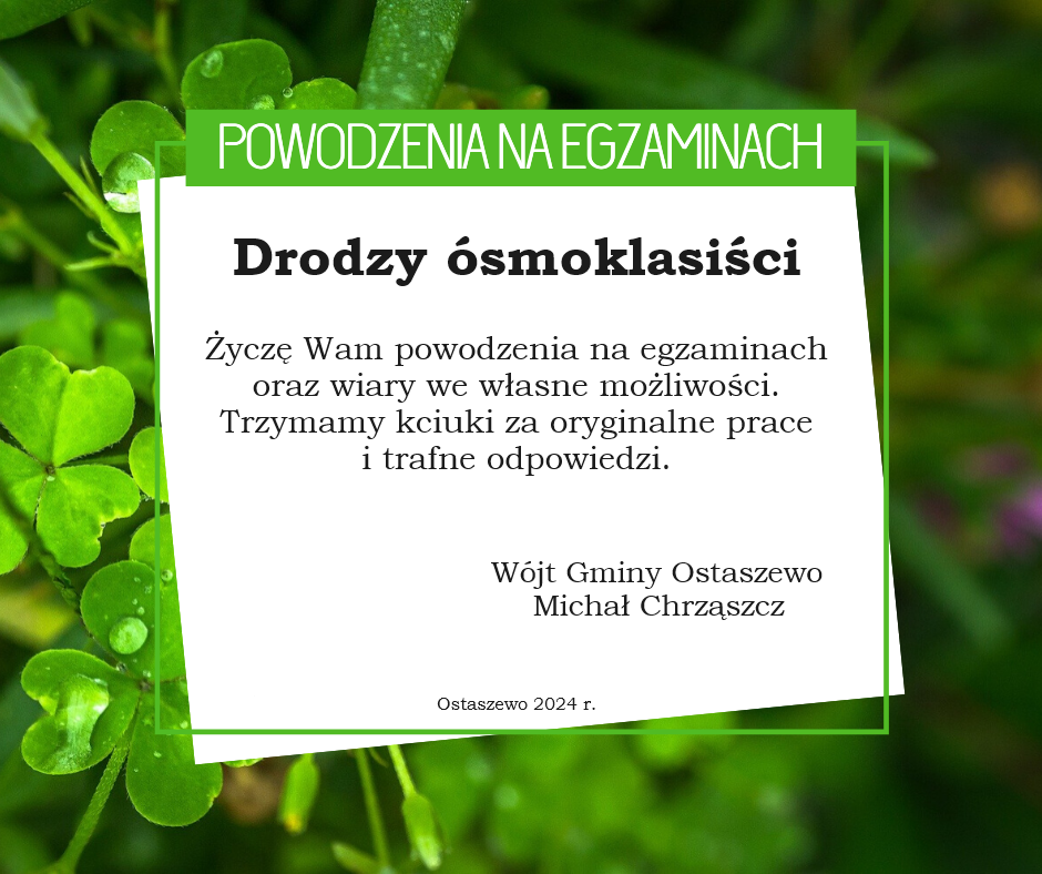 życzenia od Wójta Gminy