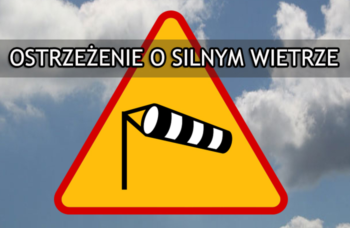 Ostrzeżenie przed silnym wiatrem w powiecie nowodworskim