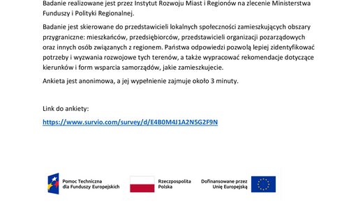badaniu dotyczącym jakości życia w rejonie położonym przy wschodniej granicy Polski.